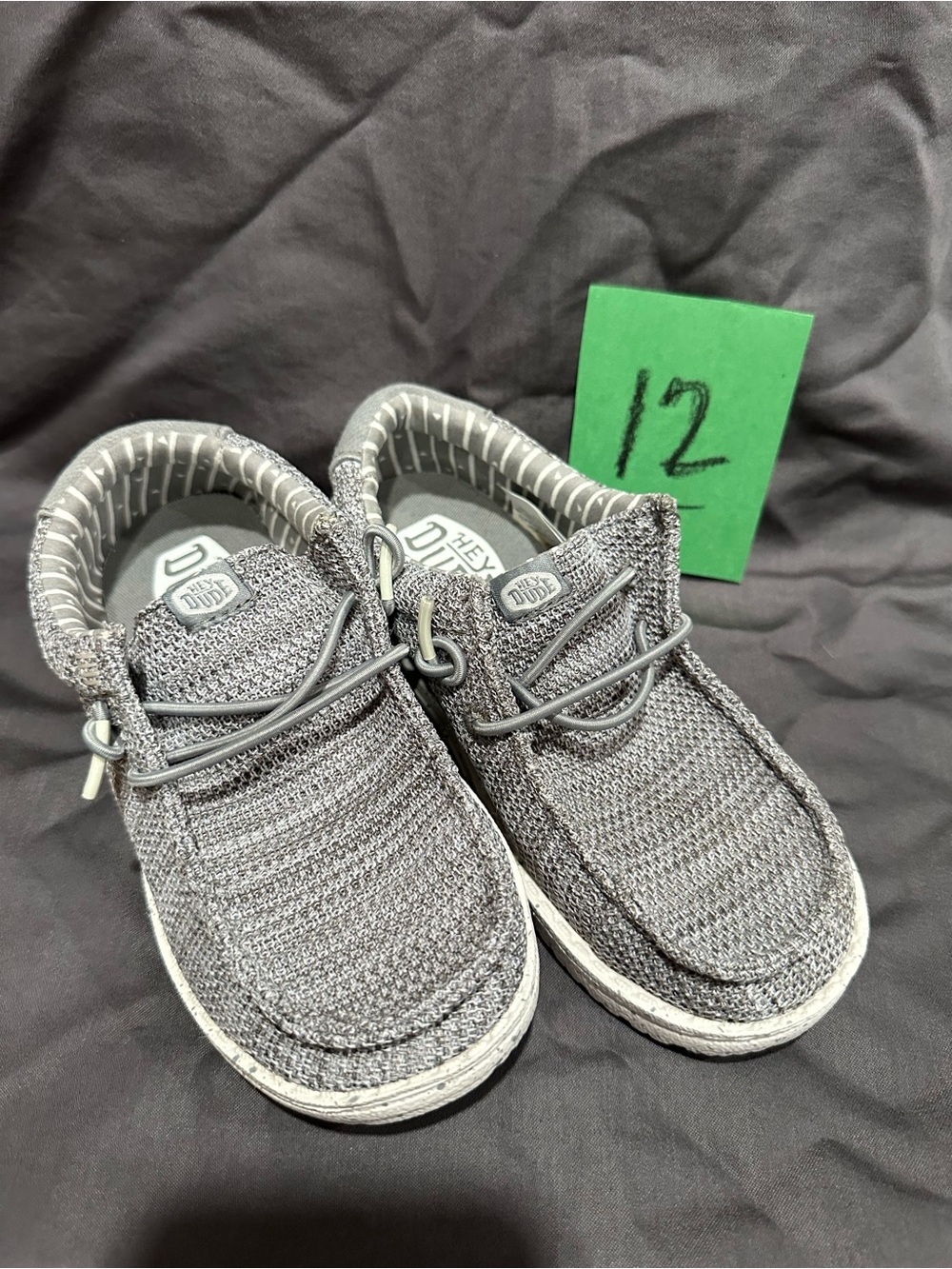 Hey Dude Kids Gray Knit Slip-On Sneakers